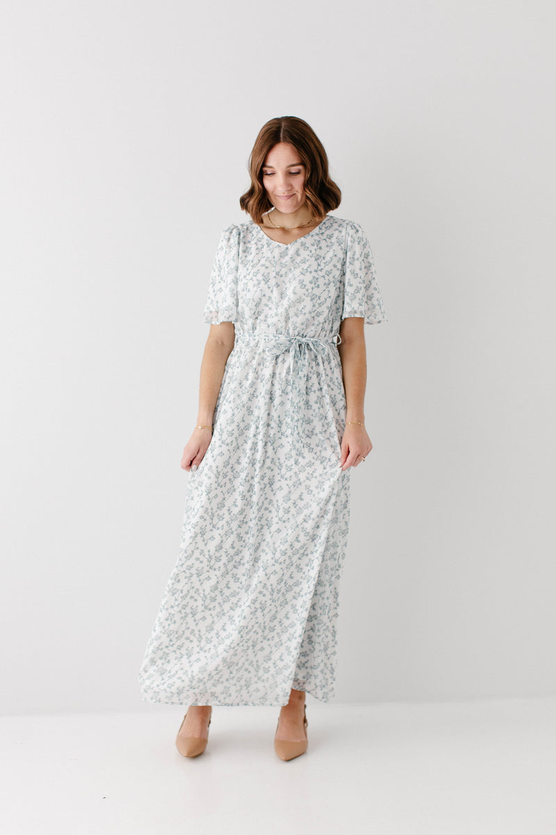ivory print dress Ivory Satin Floral Print Maxi Dress