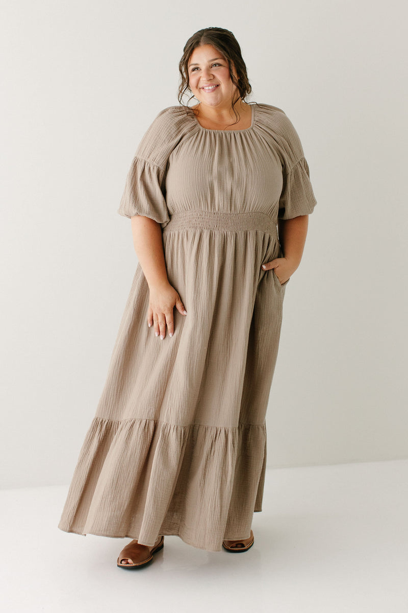 'Montgomery' Cotton Gauze Ruffle Hem Maxi Dress