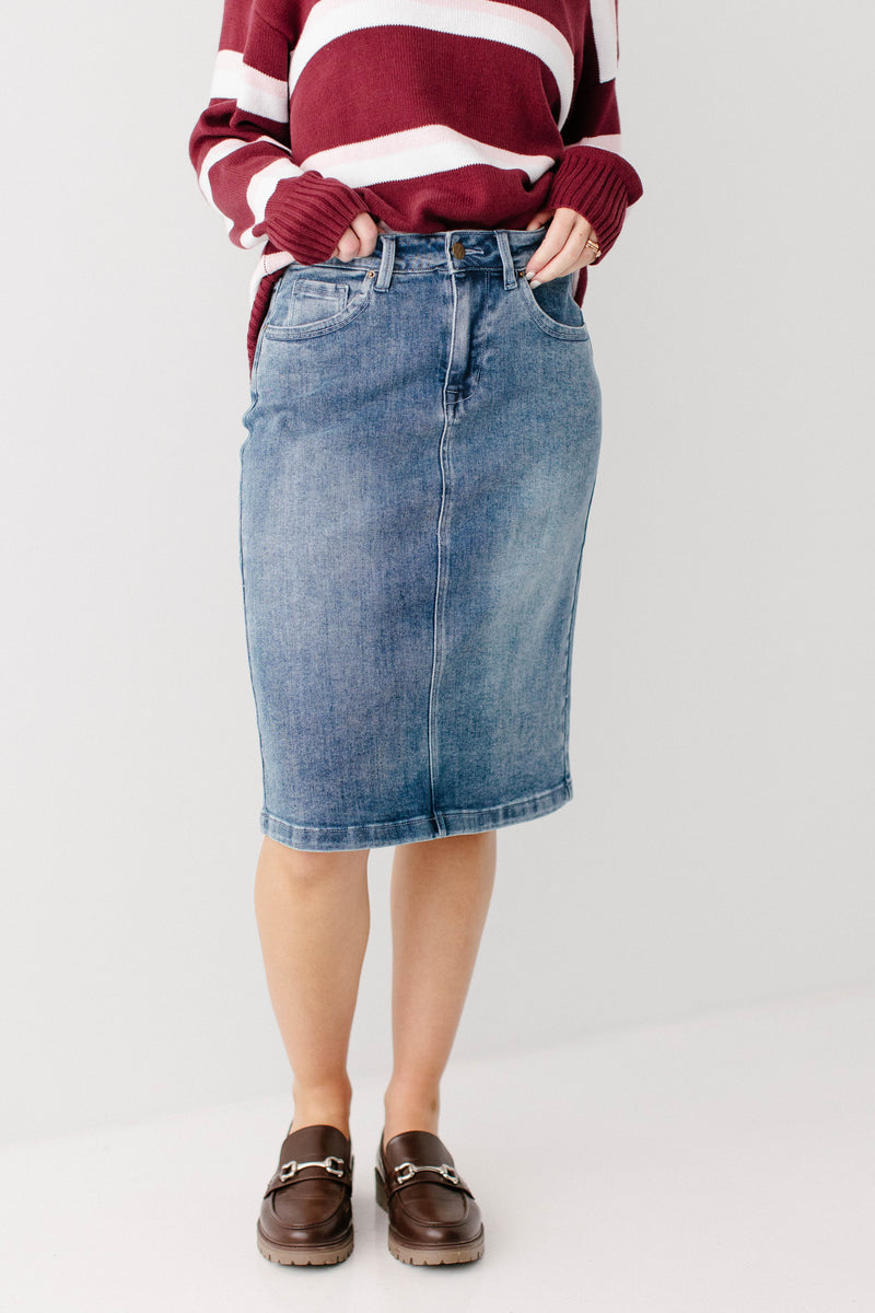 AMERI VINTAGE　RIB MIX DENIM SKIRT 26インチ AMERI VINTAGE RIB MIX DENIM SKIRT 26インチ