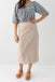'Sara' Stretch Denim Skirt in Khaki
