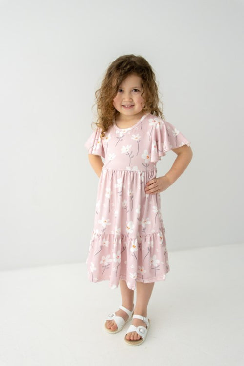 'Annabel' Girl Flower Print Knit Dress