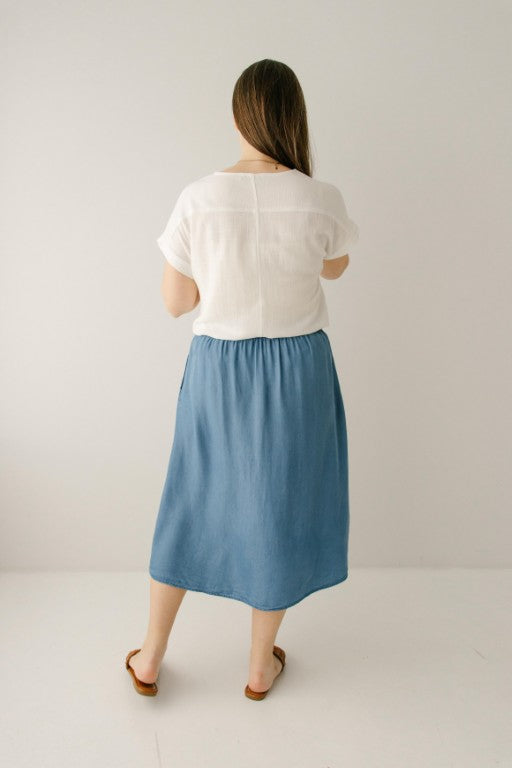 Greta Chambray Midi Skirt – The Main Street Exchange