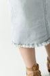 'Sara' Girl Classic Denim Skirt in Light Wash FINAL SALE
