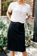 'Kyra' Denim Skirt in Black FINAL SALE