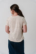 'Rachel' Classic Striped Tee in Taupe