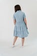 'Cassie' Tiered Denim Midi Dress in Light Wash