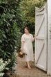 Plus 'Charlotte' Floral Lace Bodice Midi Dress in Cream