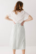 'Marina' Button Front Striped Skirt in Light Mint FINAL SALE