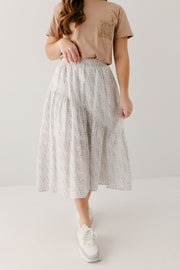 'Linette' Asymmetrical Floral Midi Skirt