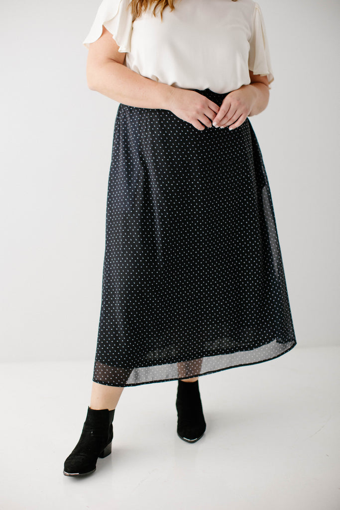 'Melissa' Chiffon Midi Skirt in Black – The Main Street Exchange