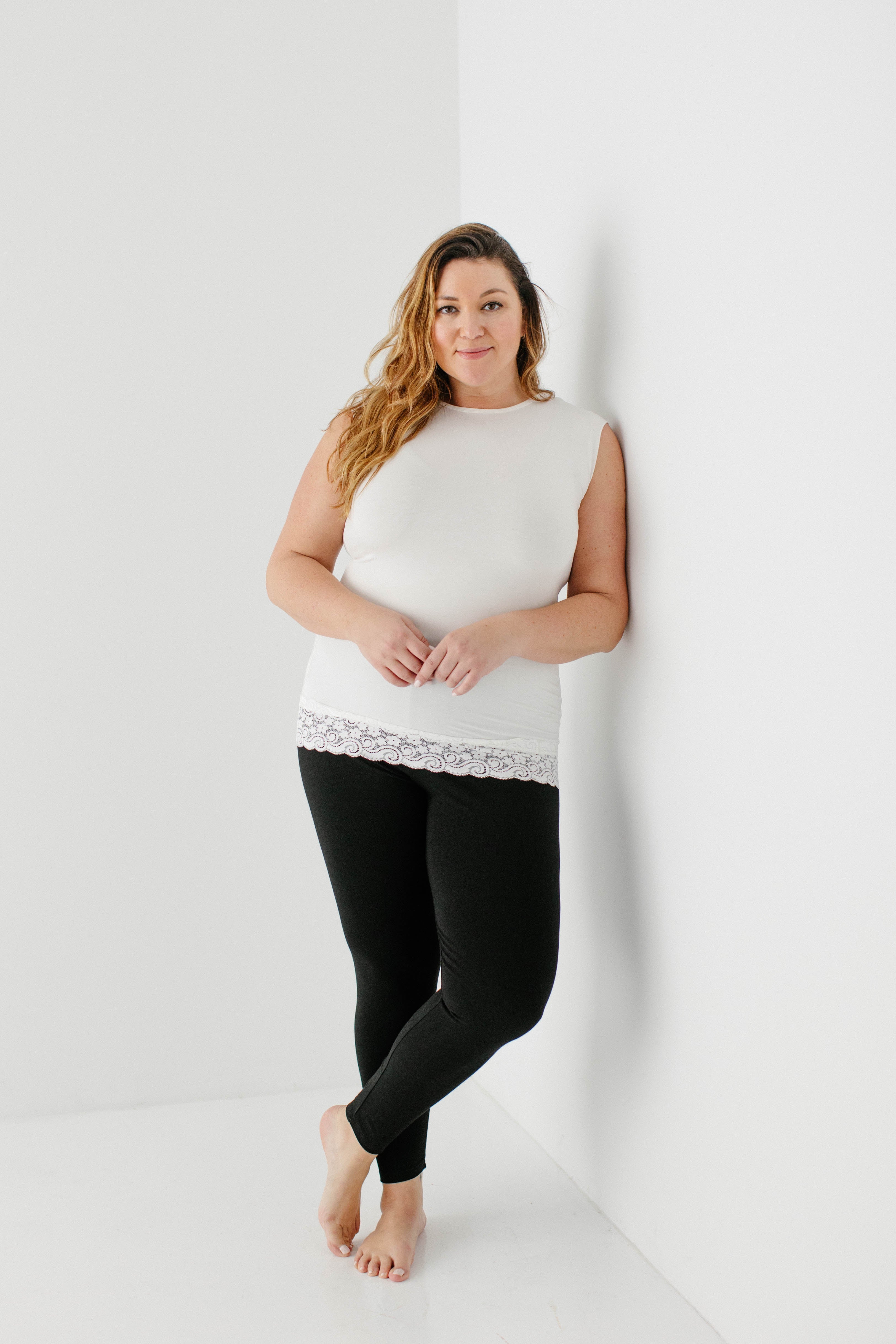 Modest Lace Trimmed Layering Tank Top | Modest Tank Top – The Main ...