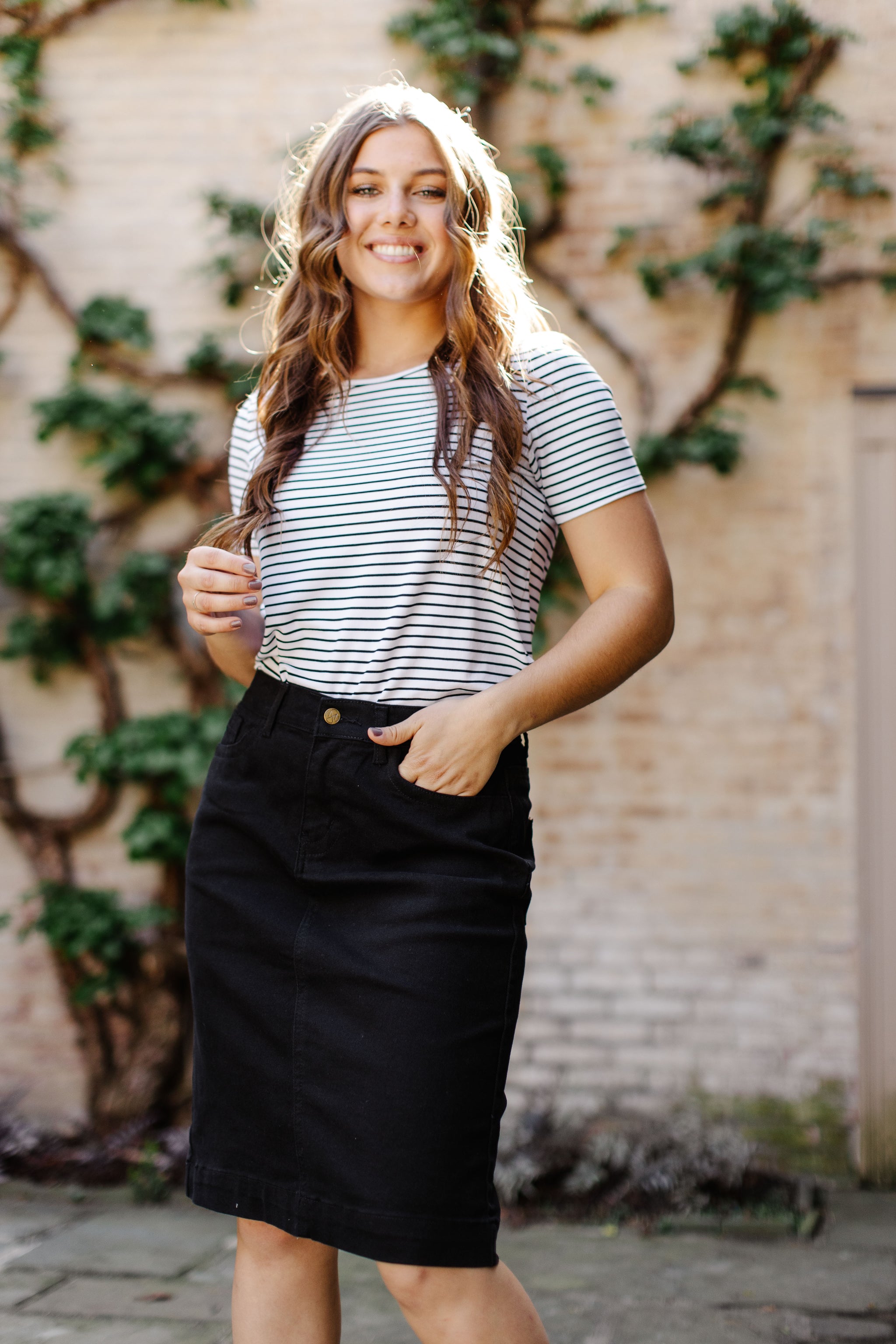 Leah' Denim Skirt in Black – The Main Street Exchange