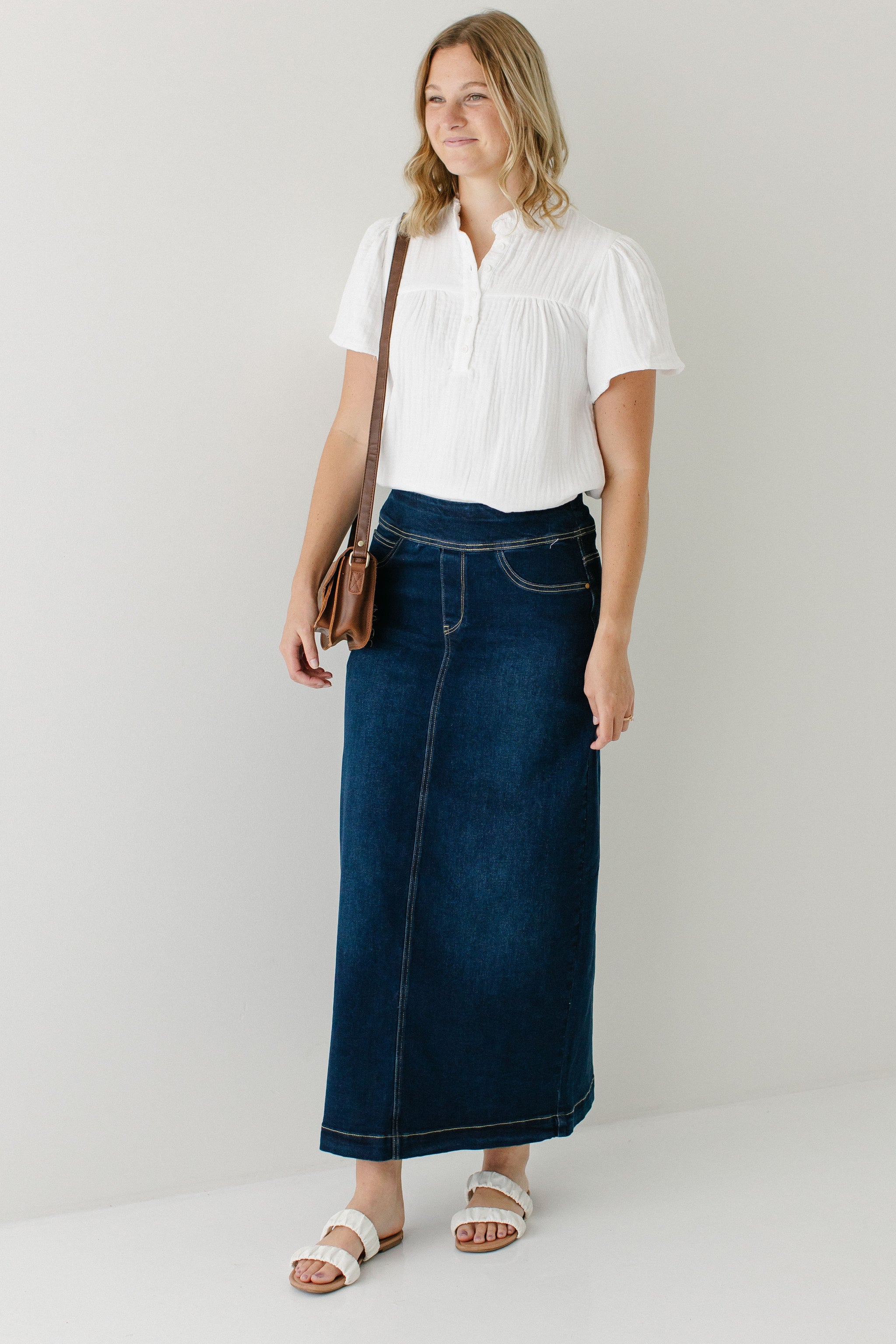 【BAON】Lots Washed Cutting Denim Long Skirt Icon Long Skirt - Light Wash | Levi's® US