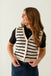 'Bridget' 100% Cotton Striped Button-Front Vest