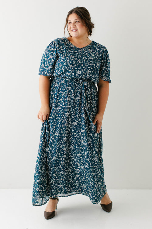 'Esther' Floral Print Maxi Dress