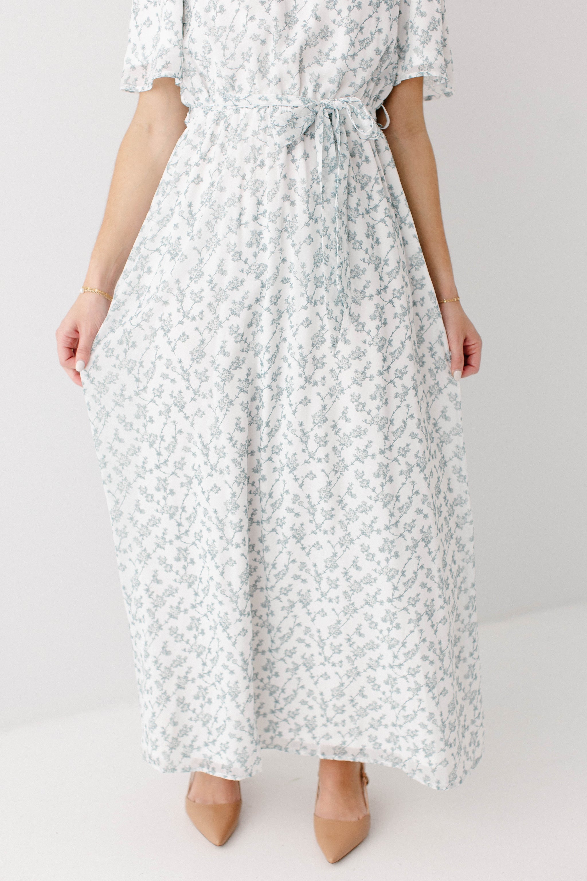Esther Floral Print Maxi Dress FINAL SALE 2X / Sage