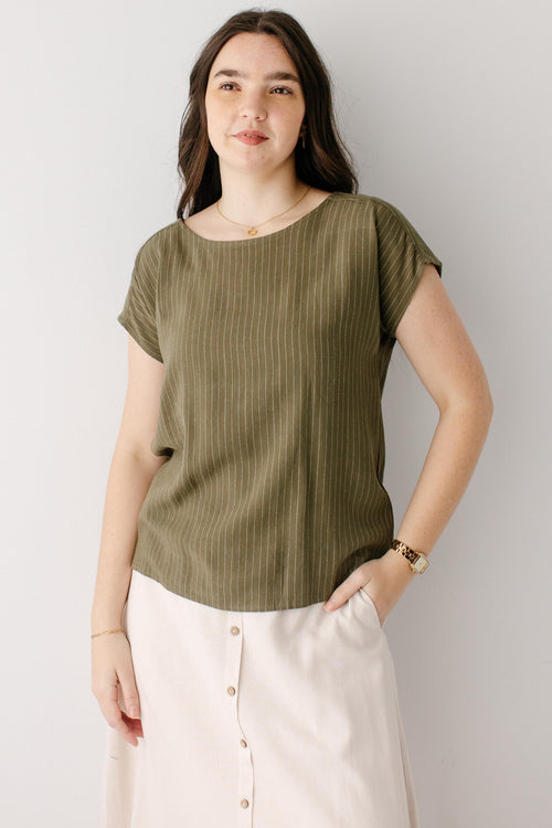 Meg Pinstripe Top