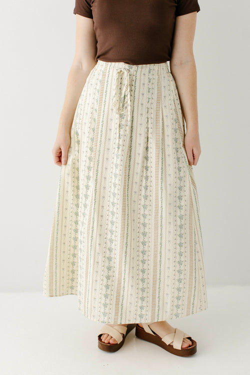 Virginia Calico Print A-Line Maxi Skirt