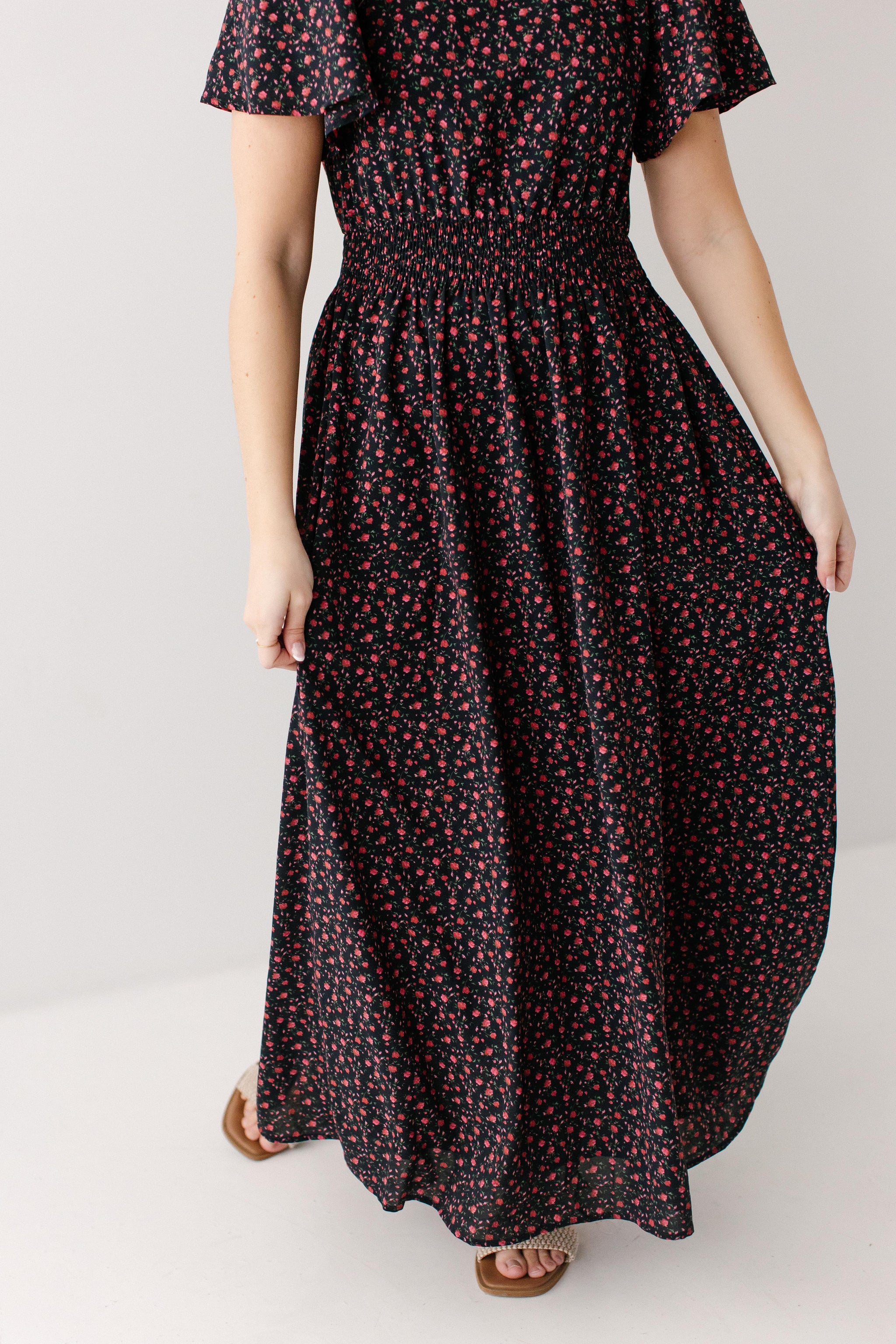 Felicity Rose Print Maxi Dress, Dark Navy / 1X