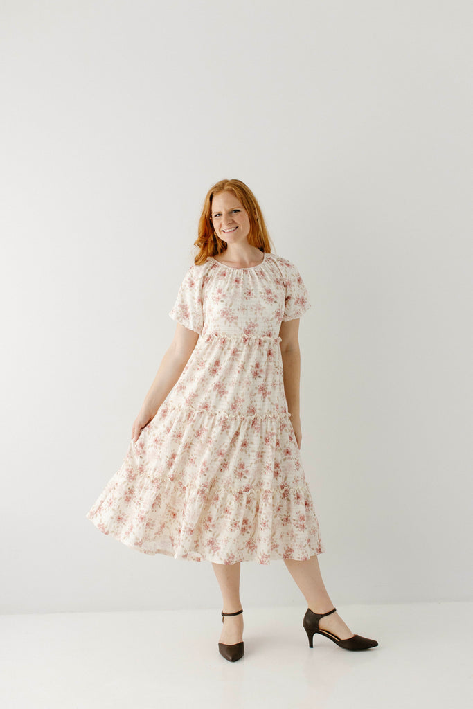 Josephine Floral Print Tiered Midi Dress The Main Street Exchange Josephine Floral Print Tiered Midi Dress The Main Street Exchange