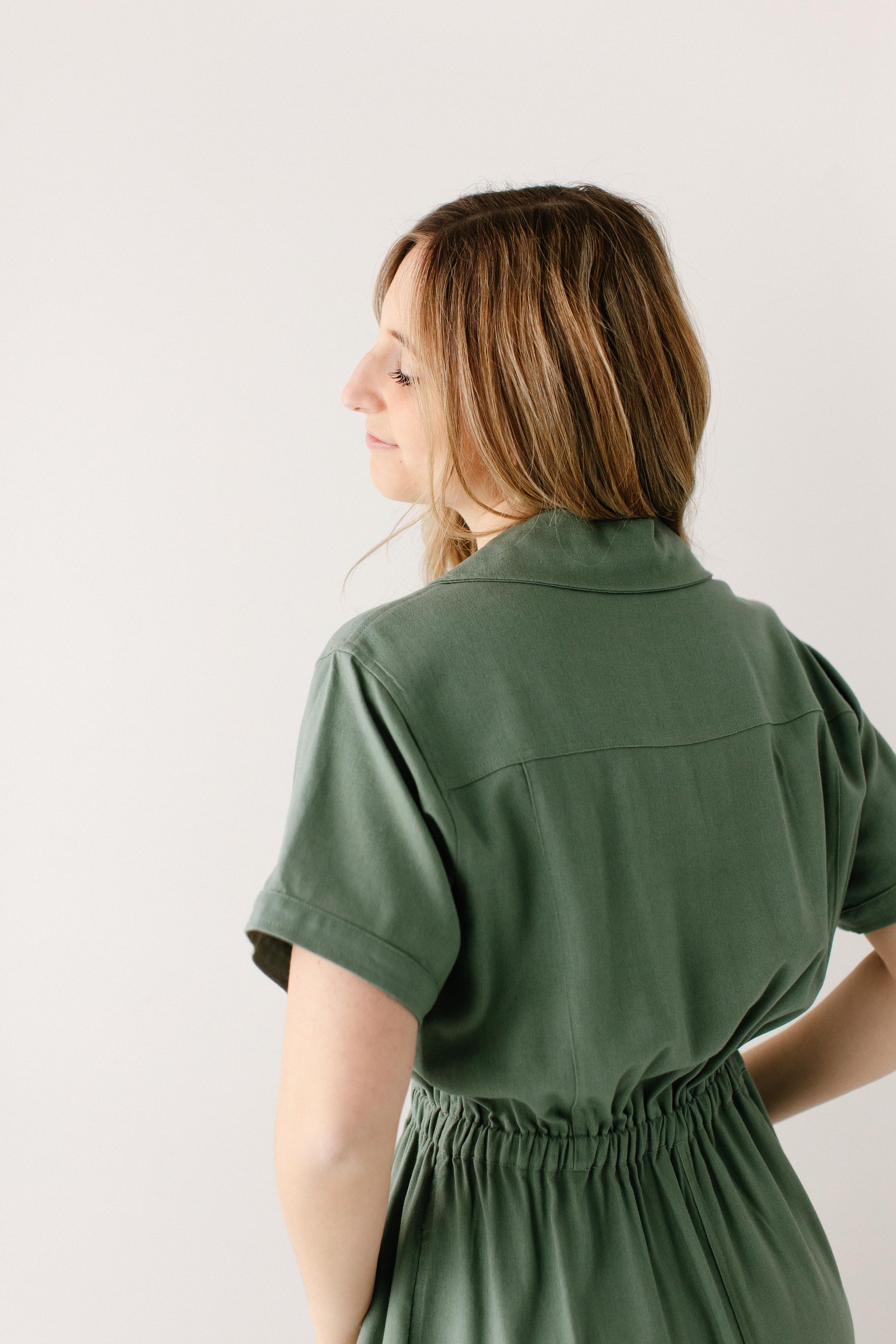 maxi utility dress Olive Utility Maxi Dress  Cold Shoulder Cargo Pocket Belted Military Style Dress XXL