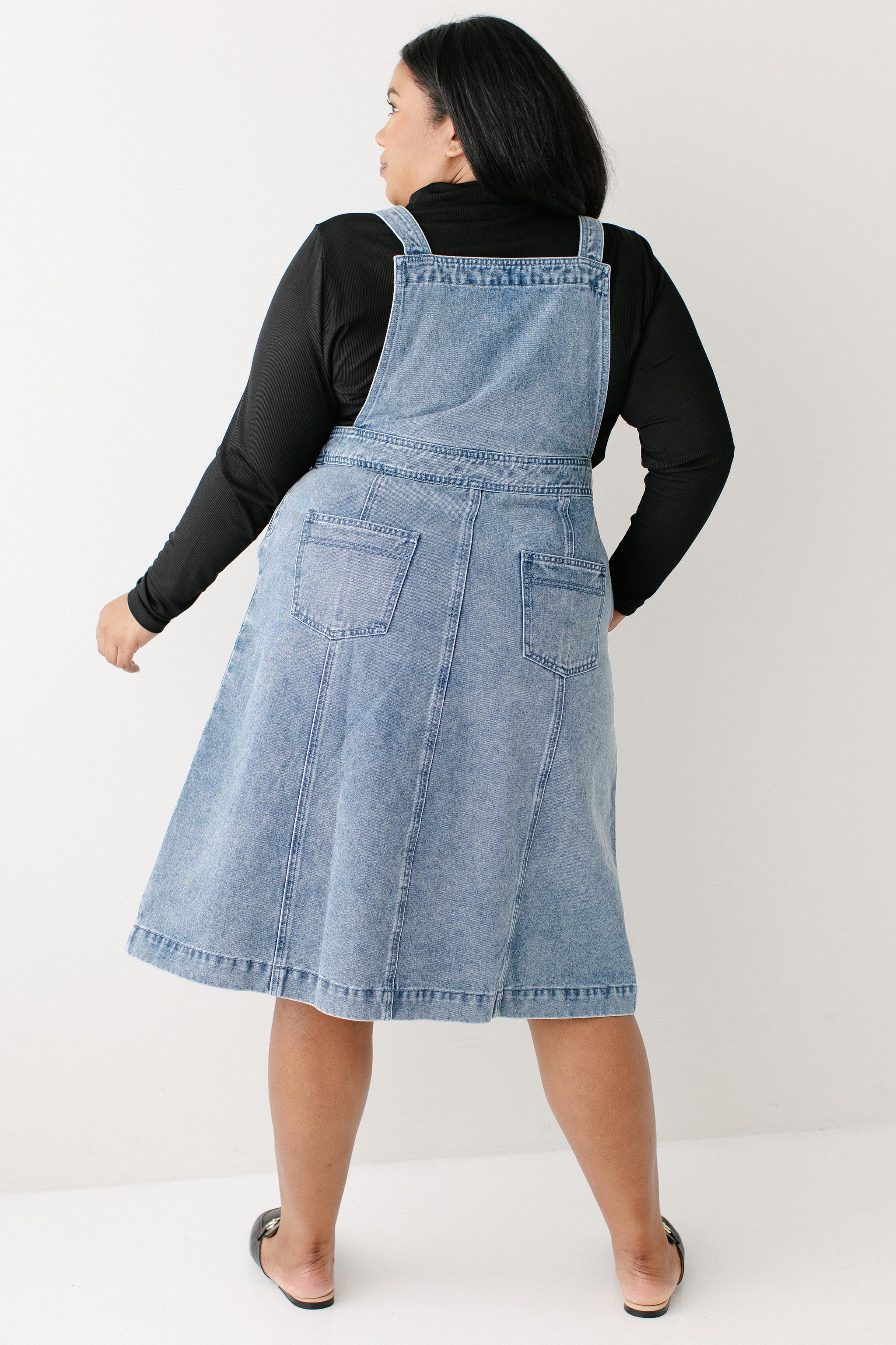 Bailey Denim Overall Dress, 2X / Vintage Wash Bailey Denim Overall Dress, 2X / Vintage Wash