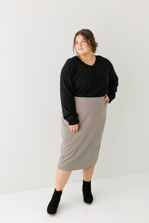 'Corryn' Houndstooth Pencil Midi Skirt