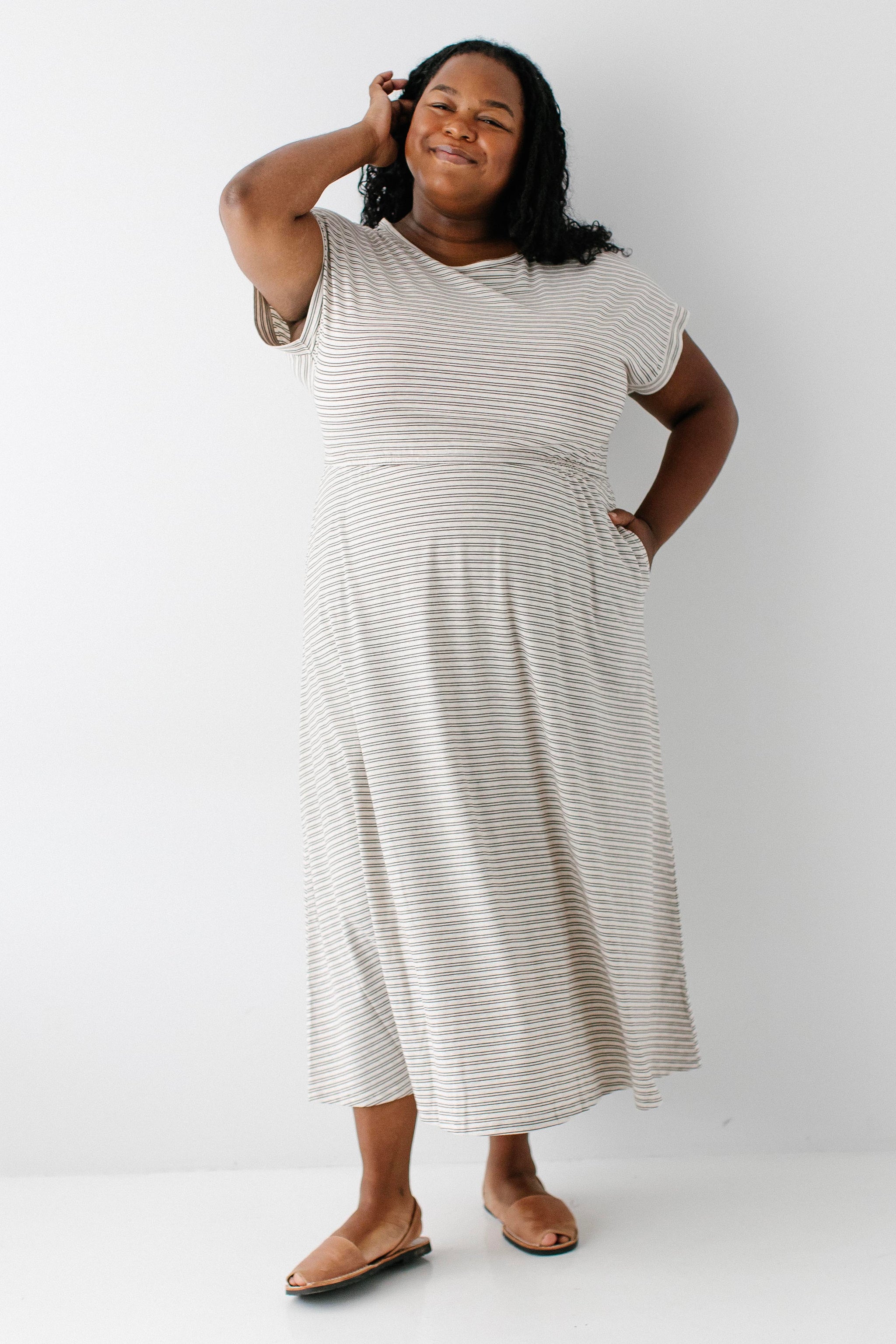 Maren Striped Knit Midi Dress – The Main Street Exchange