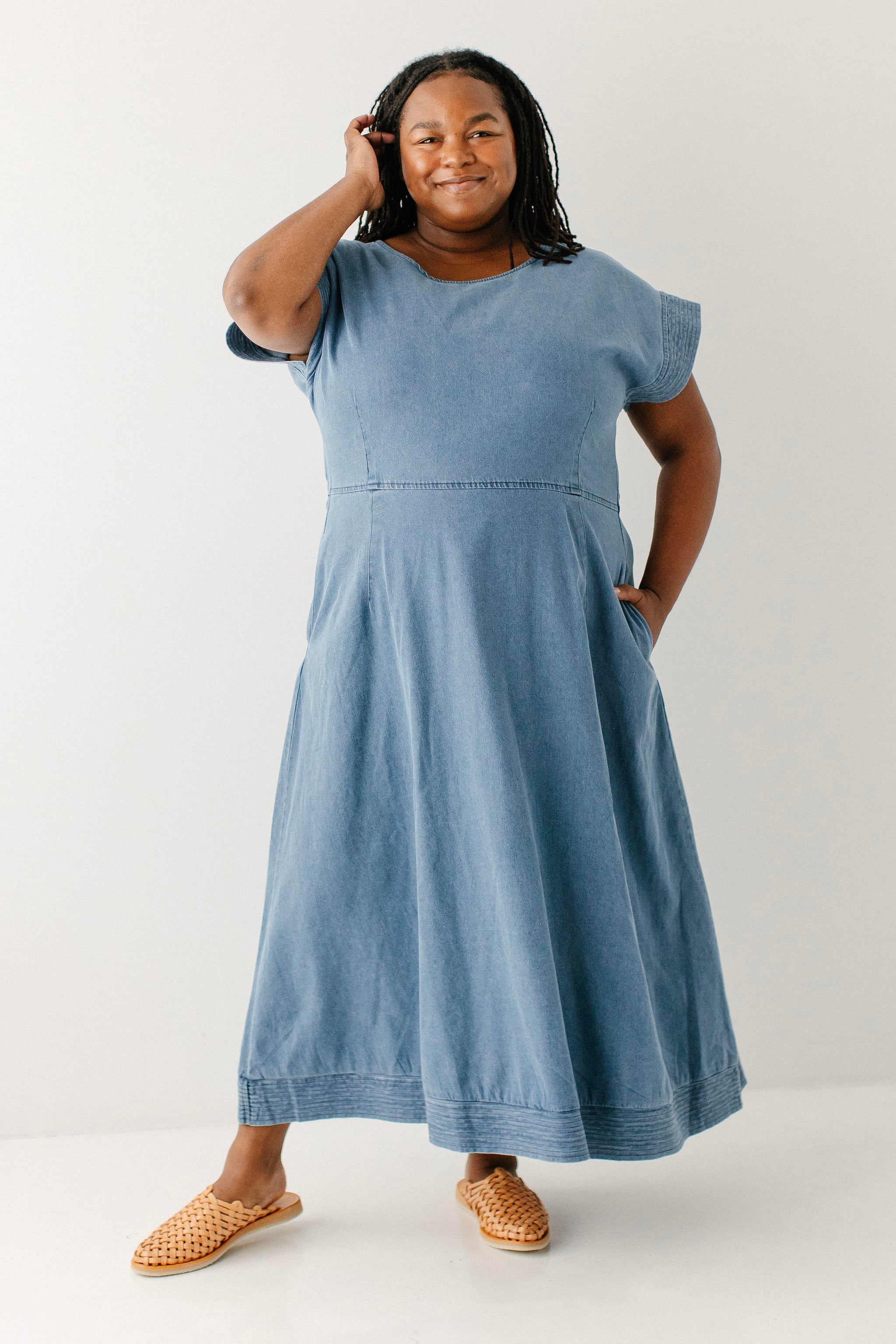 Austin Fit & Flare Denim Midi Dress – The Main Street Exchange