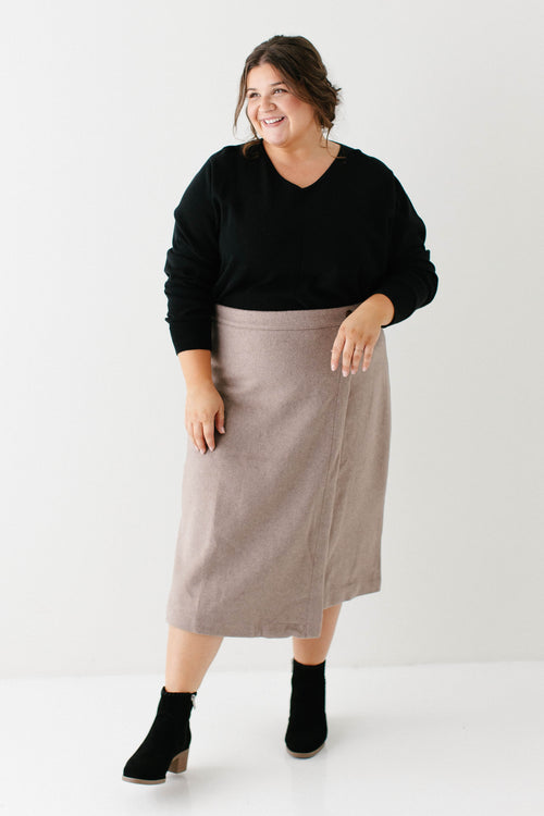 'Charlotte' Wool Blend A-Line Skirt