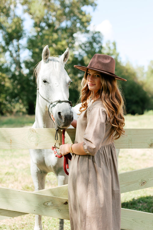 'Luke' Faux Suede Braided Band Fedora