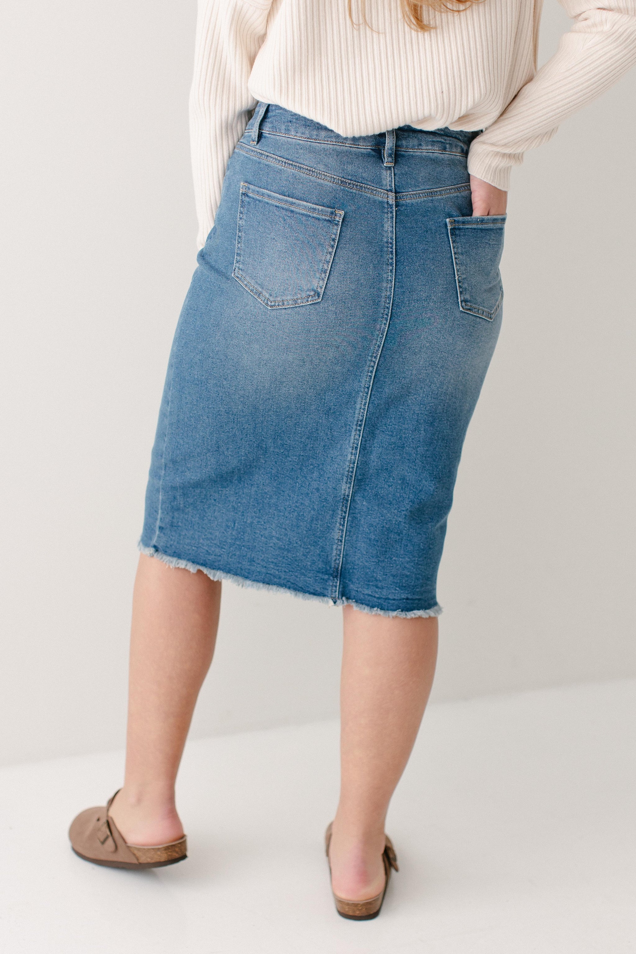 Nala Distressed Denim Skirt – The Main Street Exchange