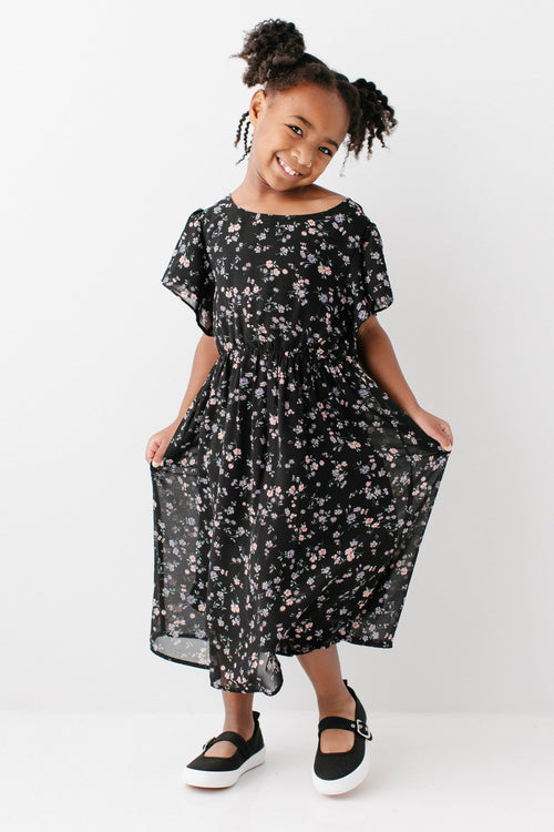 'Naomi' Girl Floral Midi Dress