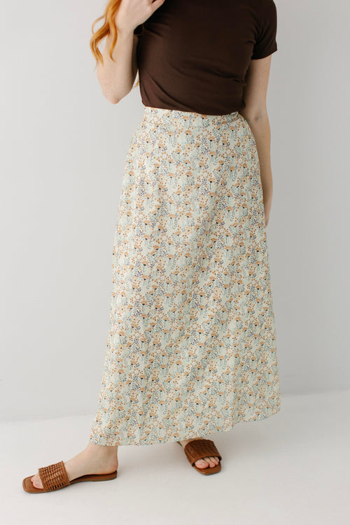 Kerala Foliage Print Maxi Skirt