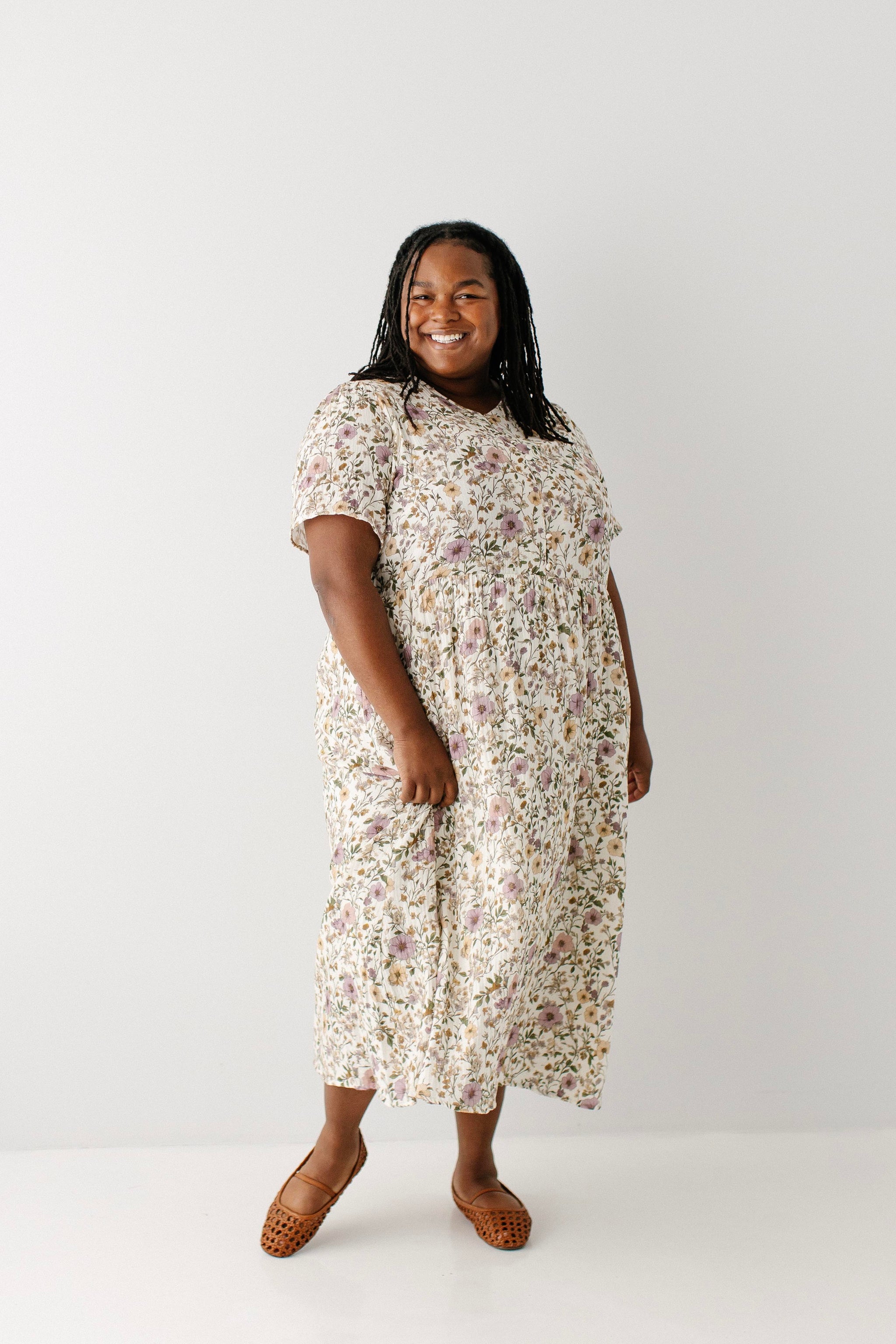 women's modest dresses Alex modest midi dress in dusty lilac  JanieLanie