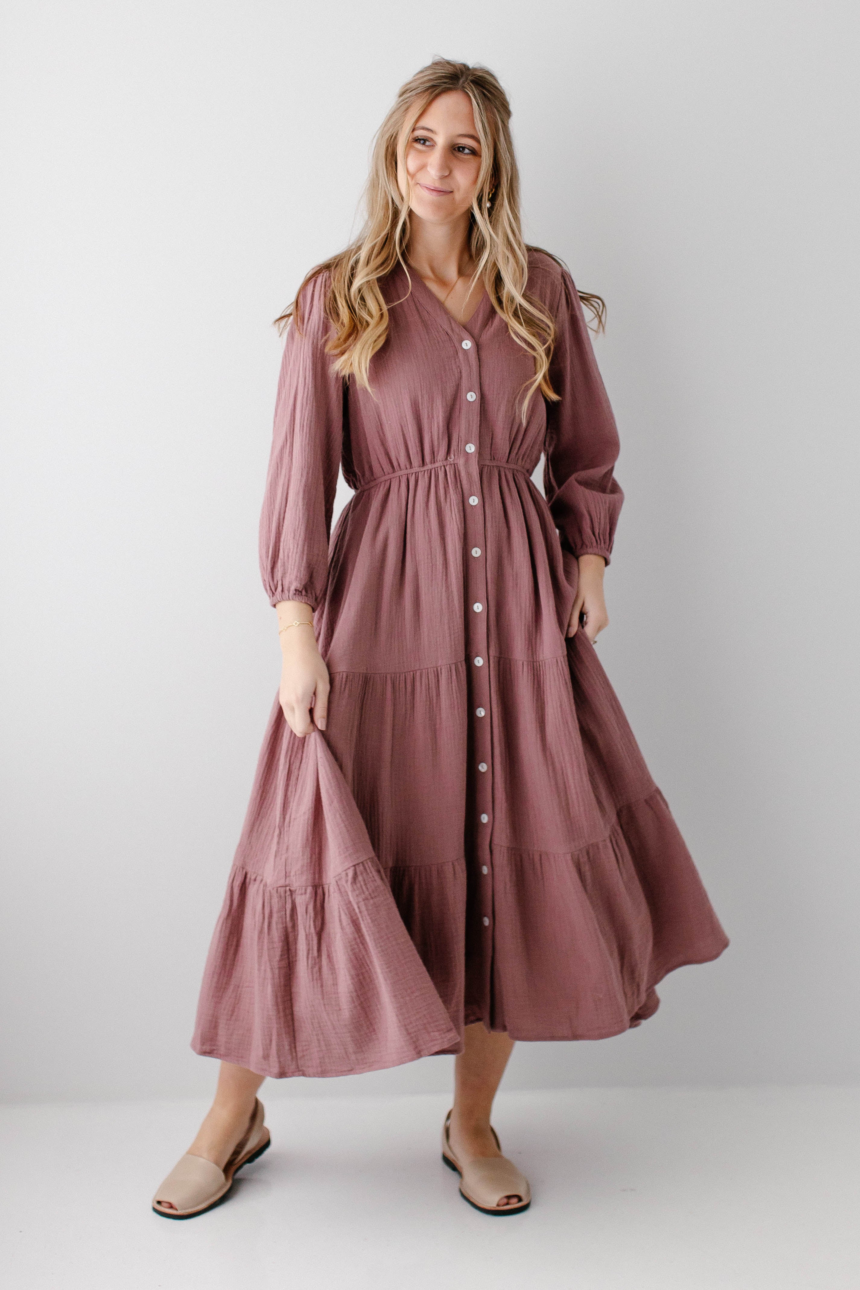 Louisa Cotton Gauze Tiered Midi Dress – The Main Street Exchange