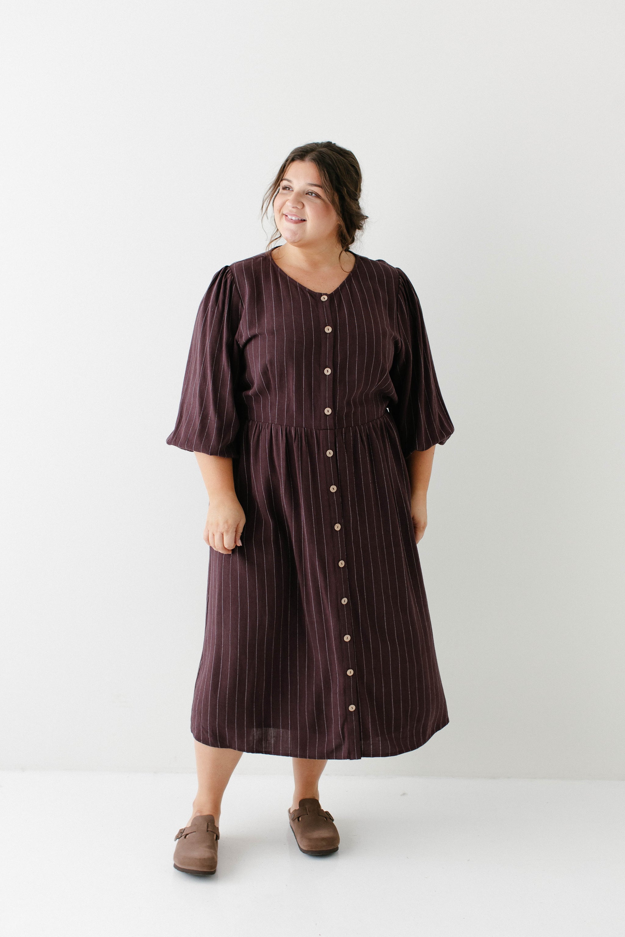 Addy Button Down Striped Linen Blend Dress FINAL SALE – The Main Street  Exchange
