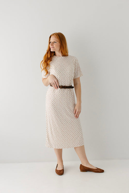 Genoa Pointelle Knit Ditsy Floral Shift Dress