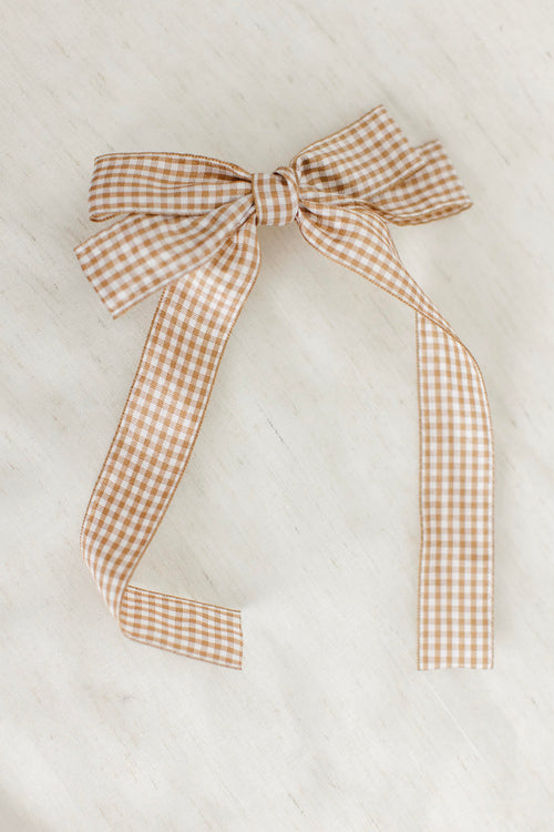 Gingham Double Bow Barrette