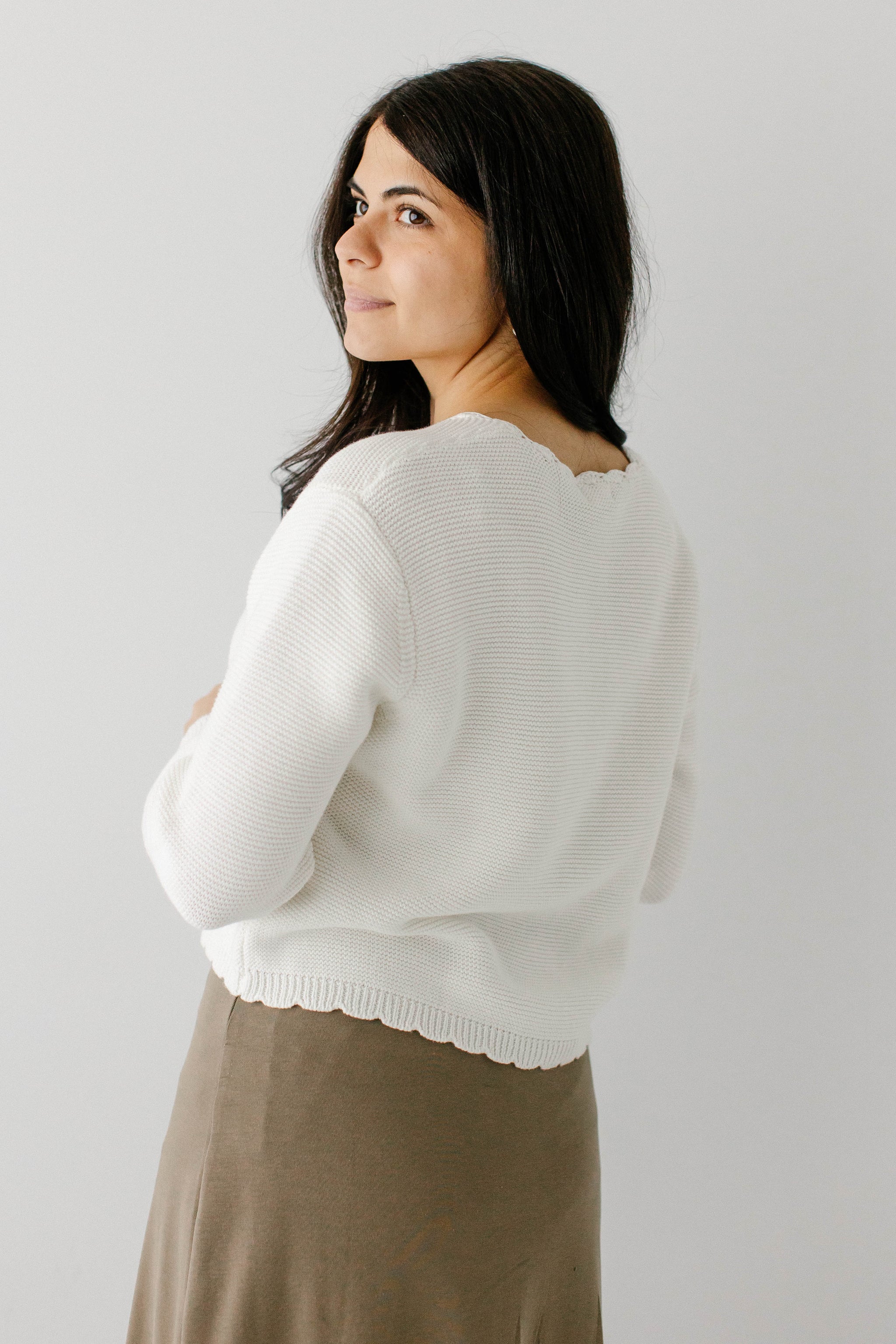 Cherie Scallop Edge Cardigan – The Main Street Exchange