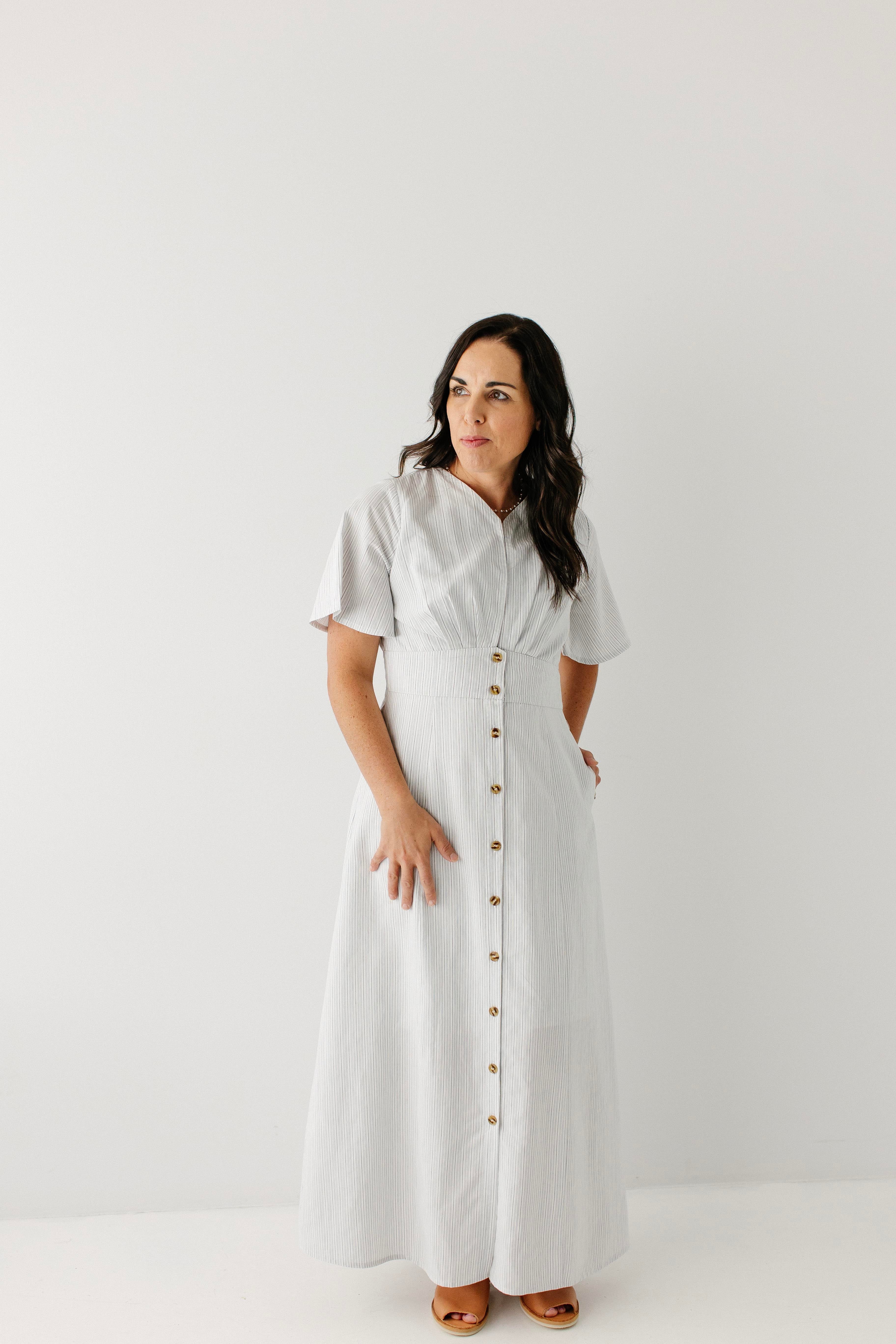 Myrtle Striped Button Down Midi Dress