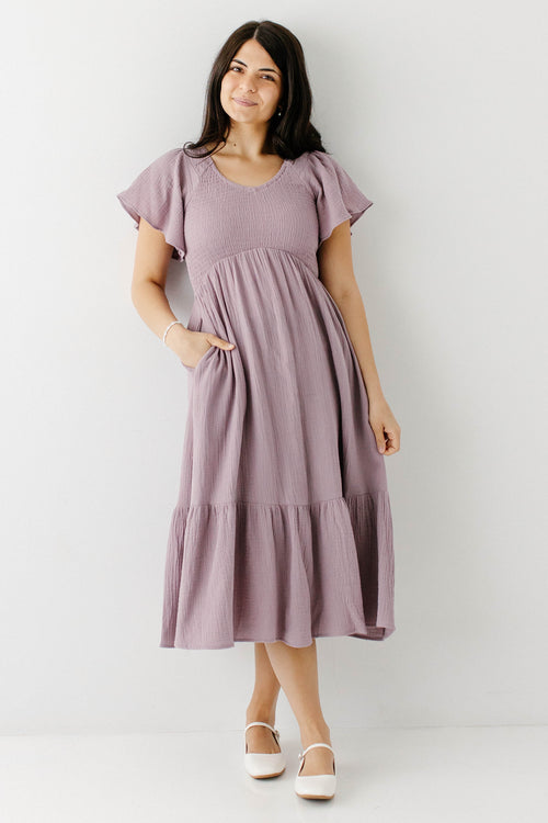 Quincy Gauze Smocked Bodice Midi Dress