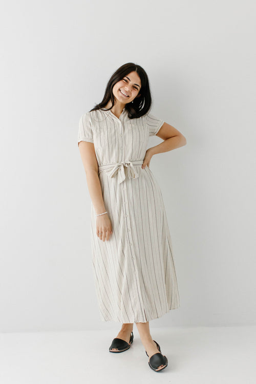 Ada Striped A-Line Shirtdress