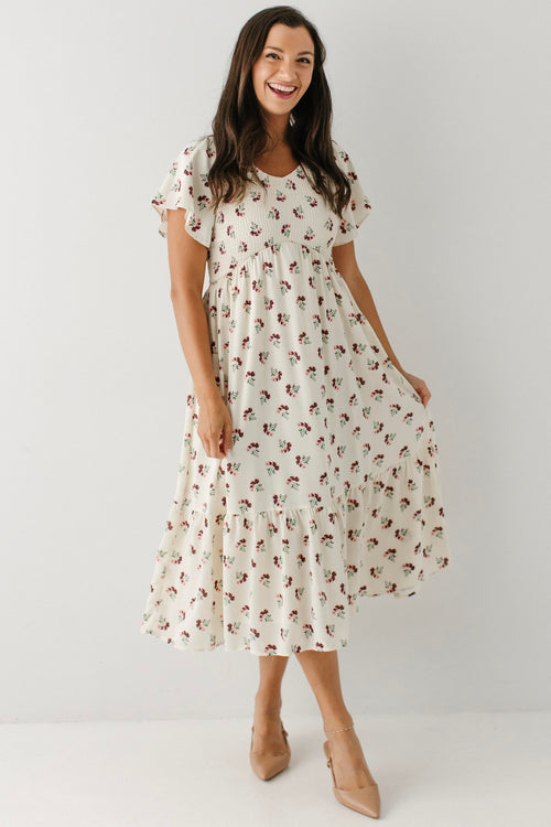 Jolie Smocked Floral Midi Dress