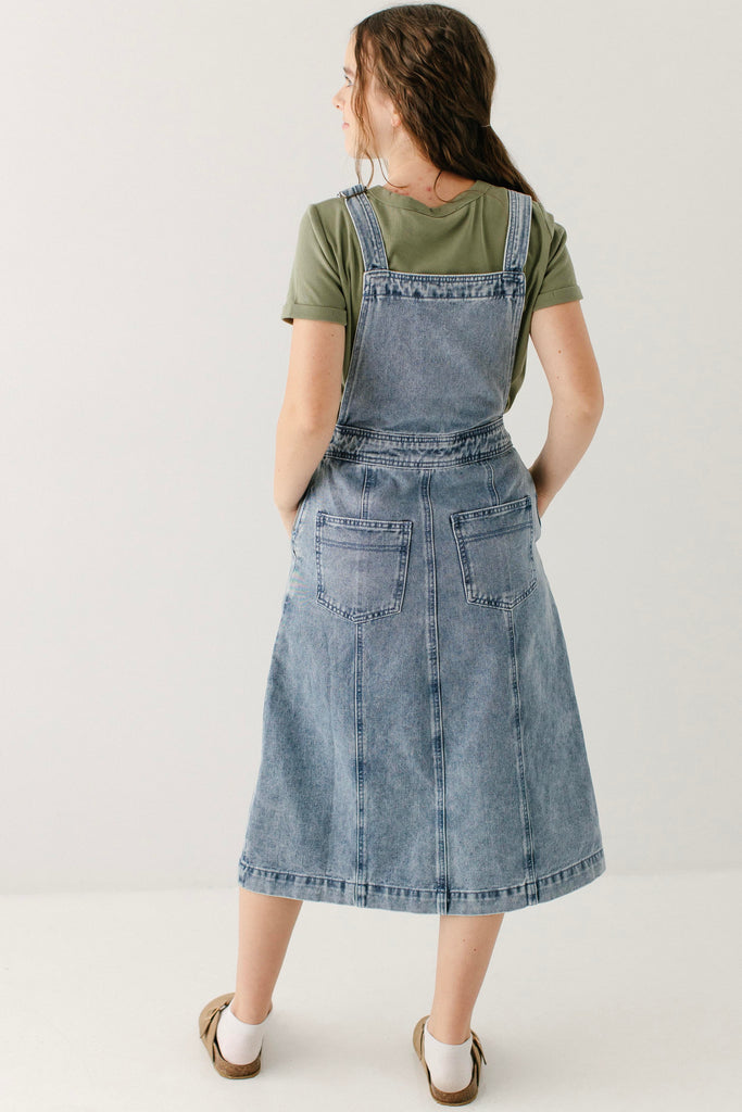 green denim overall dress Girl's Blakely Denim Overall Dress