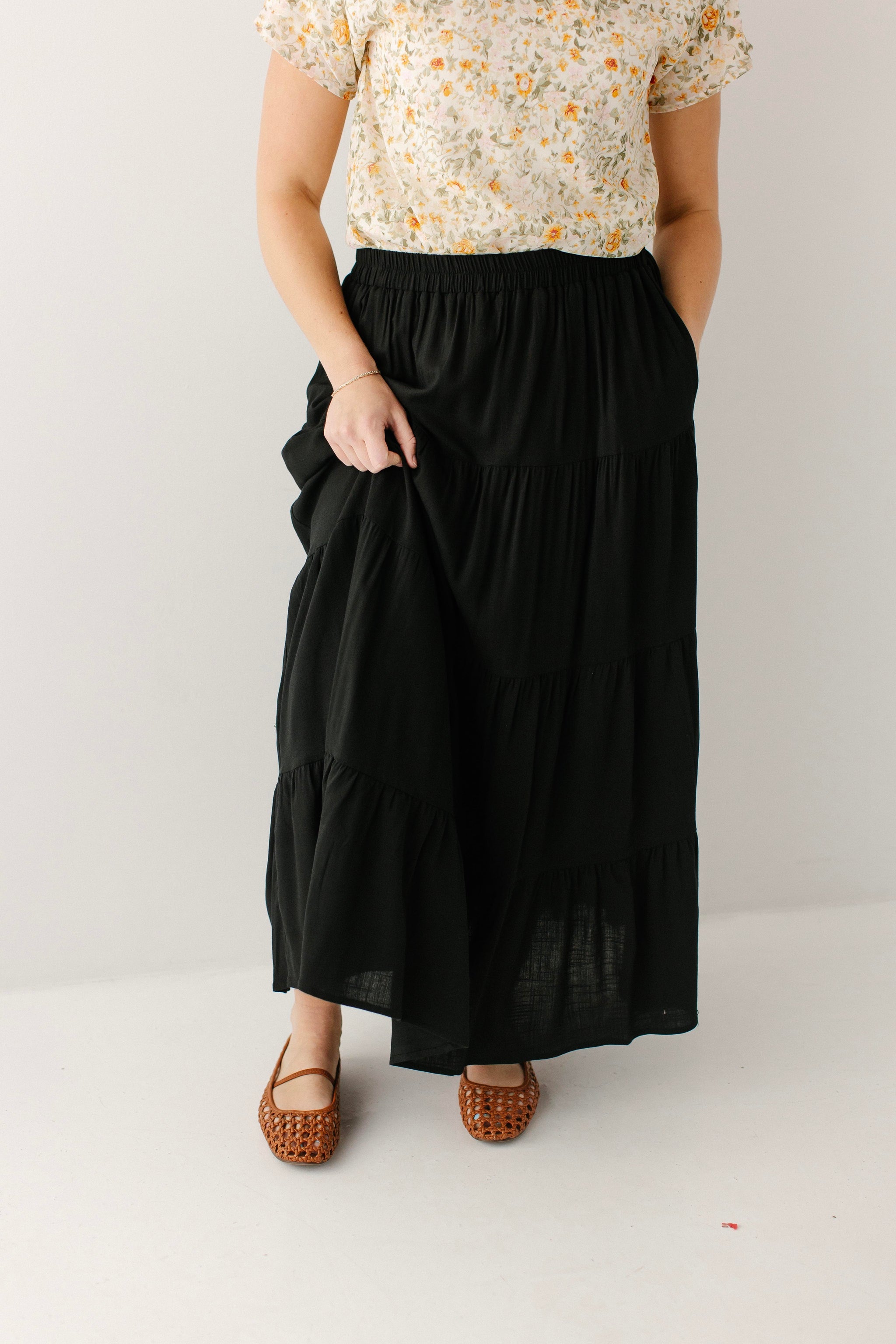 【L'Appartement】 TIERED SKIRT Addison Tiered Maxi Skirt – The Main Street Exchange