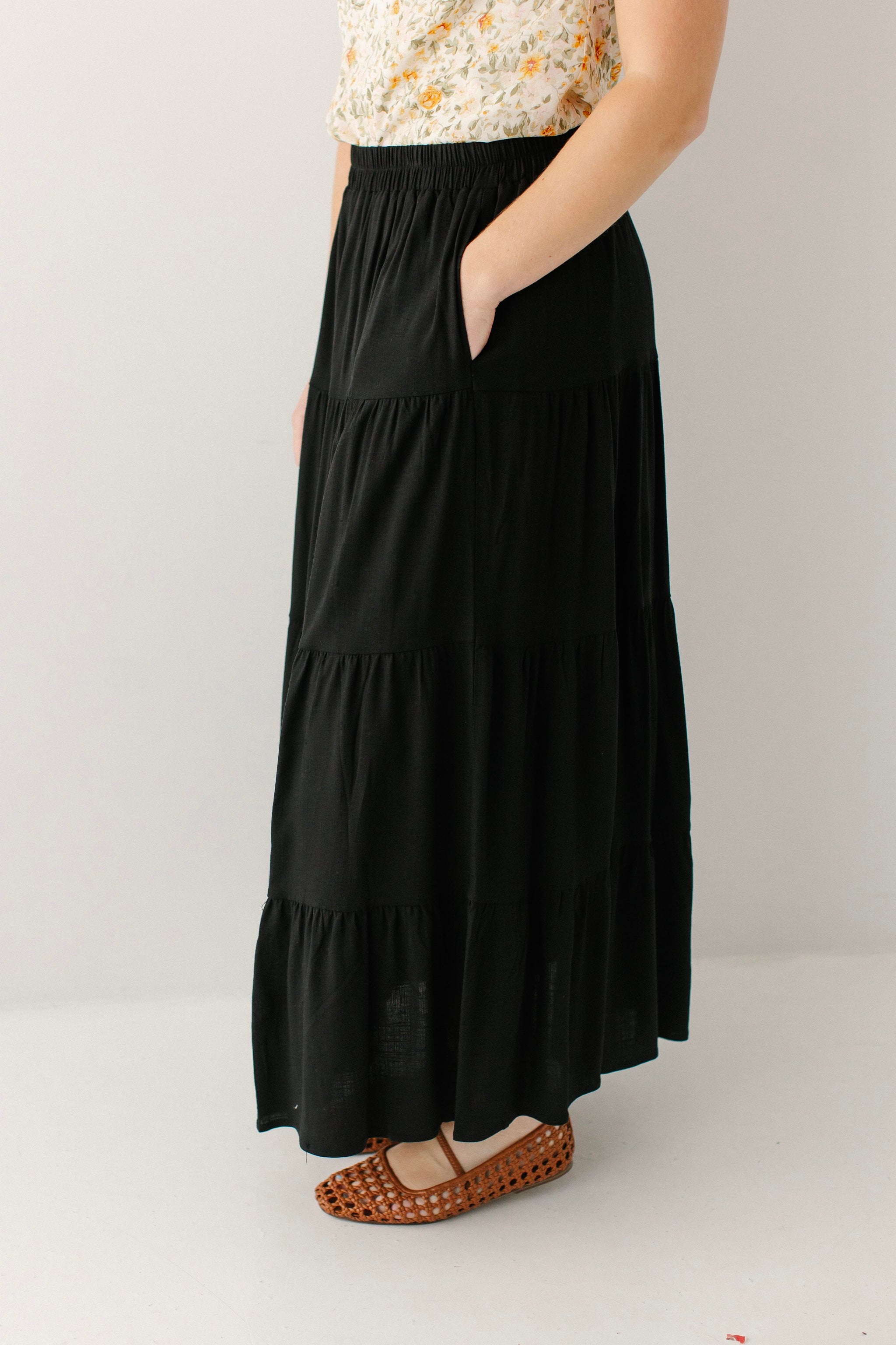 【L'Appartement】 TIERED SKIRT Addison Tiered Maxi Skirt – The Main Street Exchange