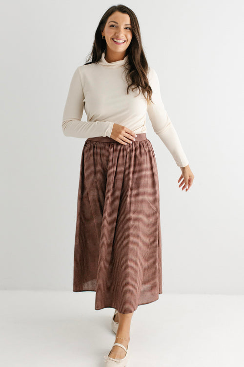 Patience Cotton Gingham Midi Skirt