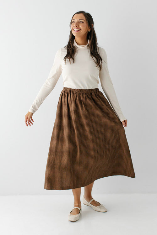 Browning Plaid A-Line Midi Skirt