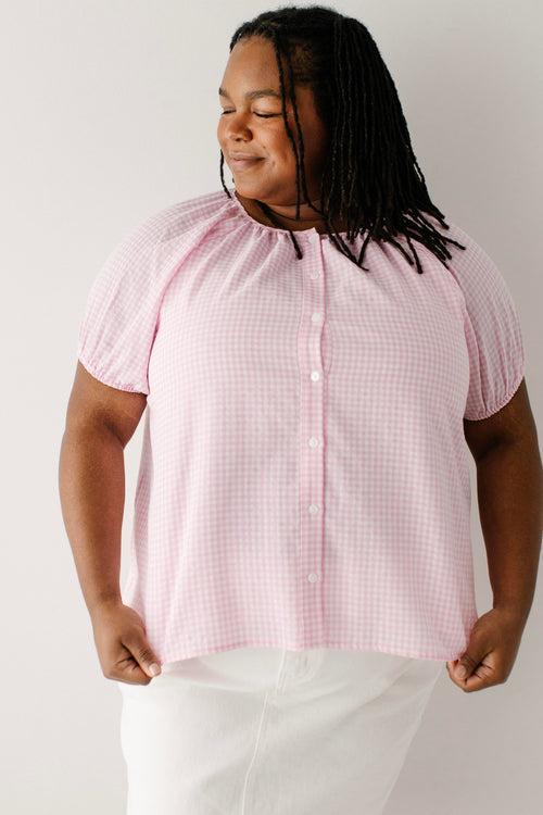 Kimberly Gingham Button Down Top